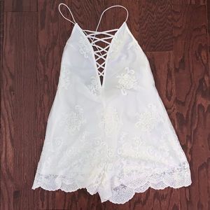 NWT Forever 21 white lace romper